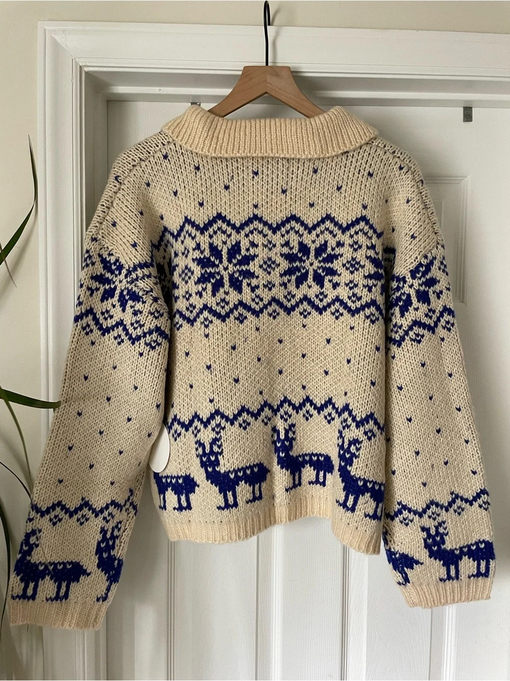 Bailey Rose Women's Fair Isle Reindeer Toggle Knit Collared Cardigan Small NWT - Picture 11 of 16